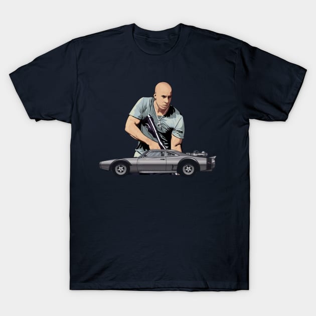 Dominic toretto / Vin diesel T-Shirt by MOTOSHIFT